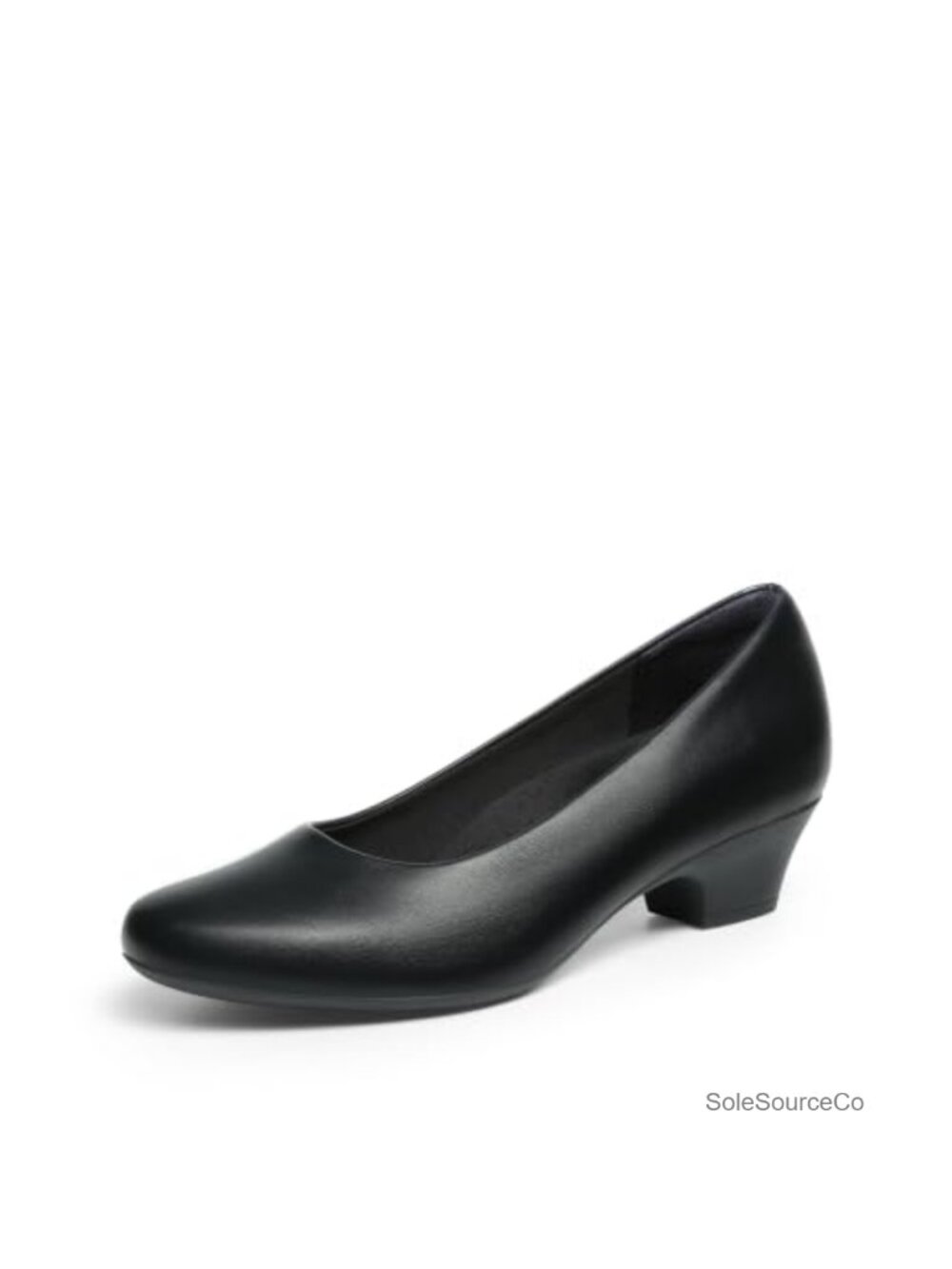 Women's Faux Leather Pumps Block Heel Dress Shoes Comfortable Arch Support